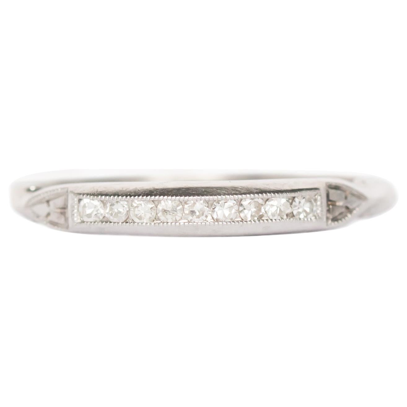 .12 Carat Total Weight Diamond White Gold Wedding Band For Sale