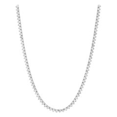 12 Carat Total Weight Heart and Arrow F VVS2 Diamond Single Line Necklace