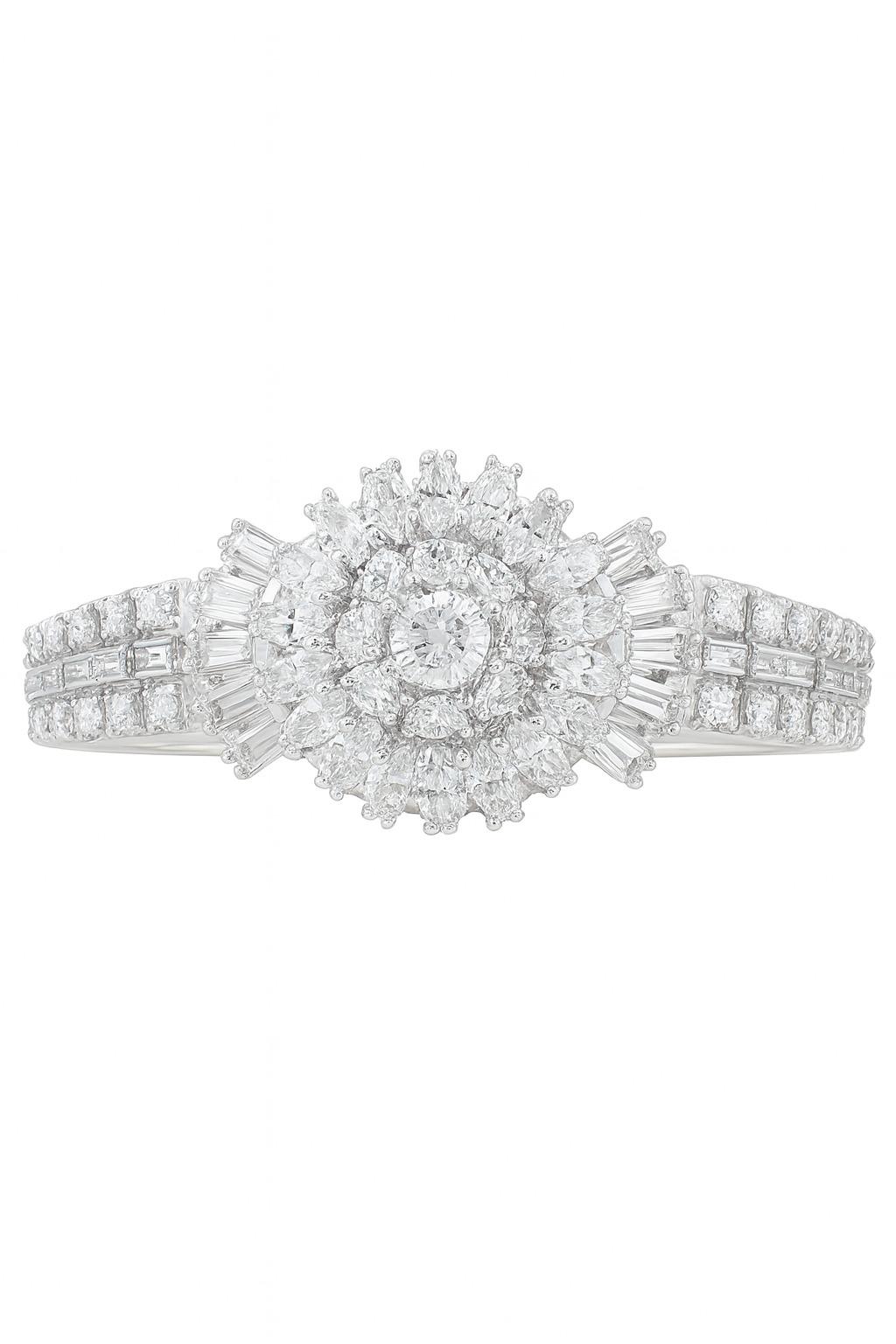 12 quilates Vintage Estate Hamilton Platino Baguette Marquise Ronda Diamante Reloj Corte redondo en venta