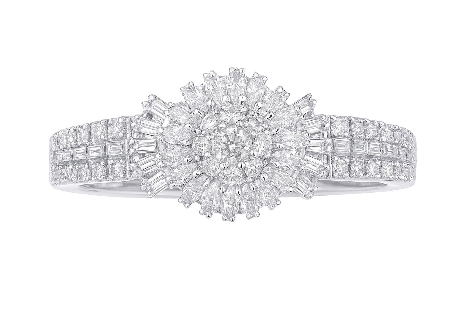 12 quilates Vintage Estate Hamilton Platino Baguette Marquise Ronda Diamante Reloj en Excelente estado para la venta en Chicago, IL