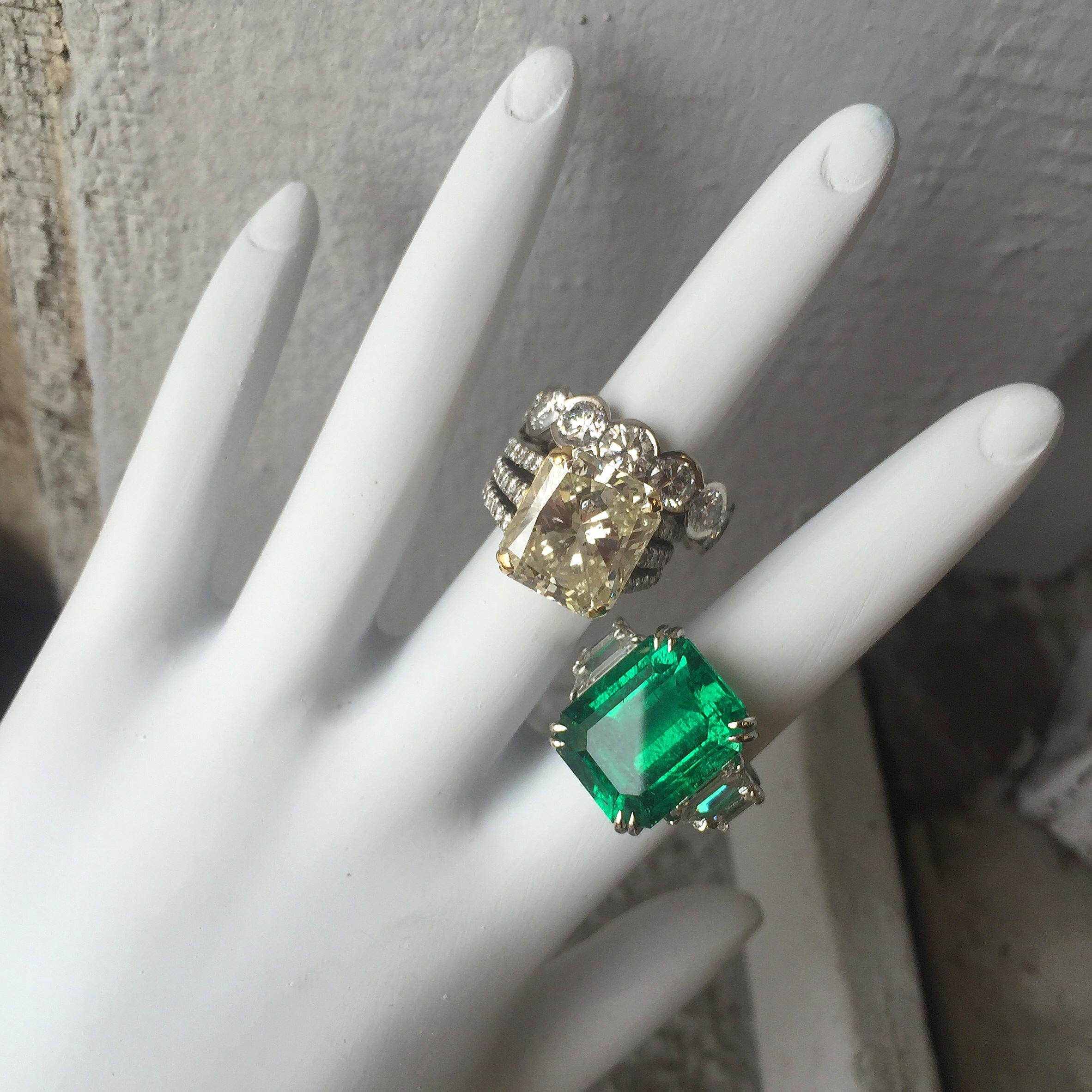 12 carat emerald cut diamond ring