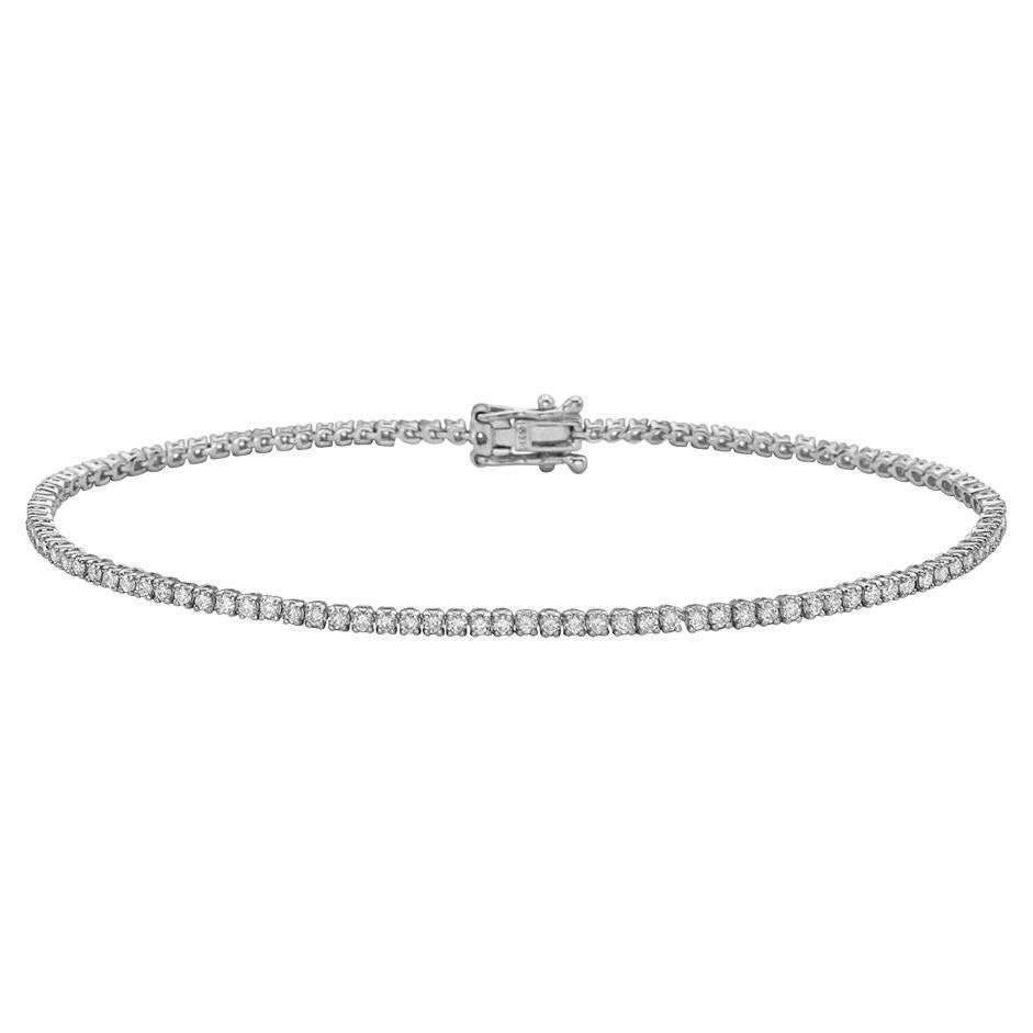 Bracelet en or blanc avec diamants de 1,2 carat