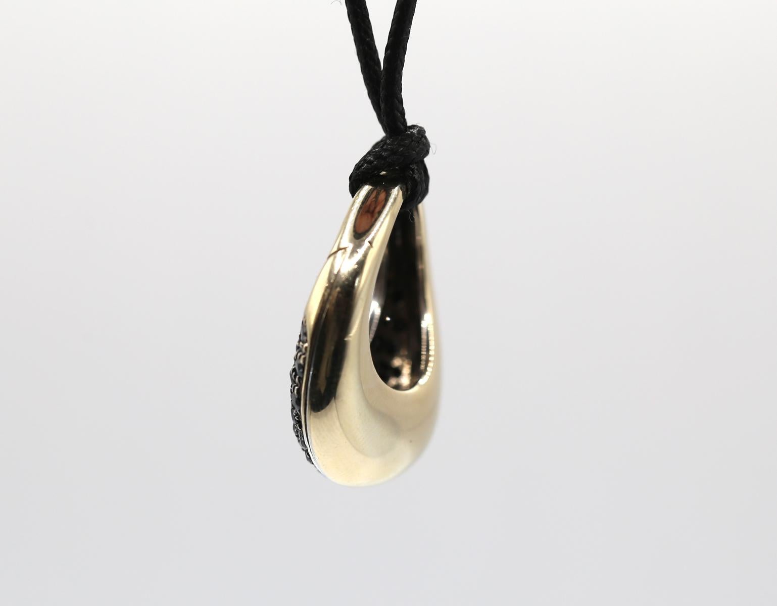 Anhänger mit 1,2 Karat schwarzen Diamanten, 1990 für Damen oder Herren