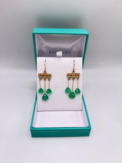 12 Carats Colombian Emerald Pendant Earrings 18 Karat Yellow Gold