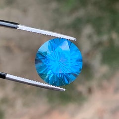 12 Karat Präzision runde Form elektrischer blauer Topas Edelstein für Schmuck 14 mm