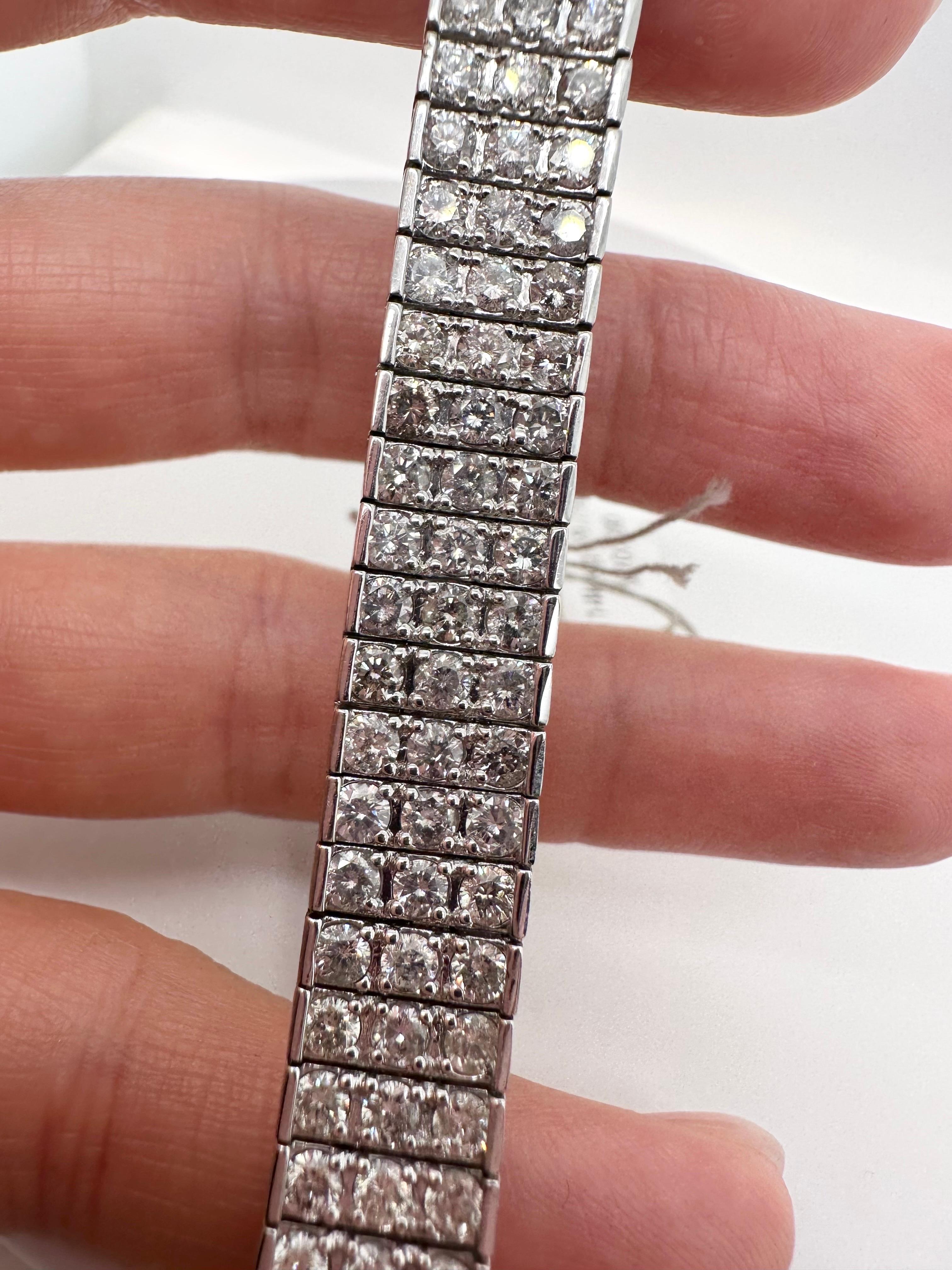 Women's or Men's 12 carats tennis bracelet 14KT white gold luxury bracelet For Sale