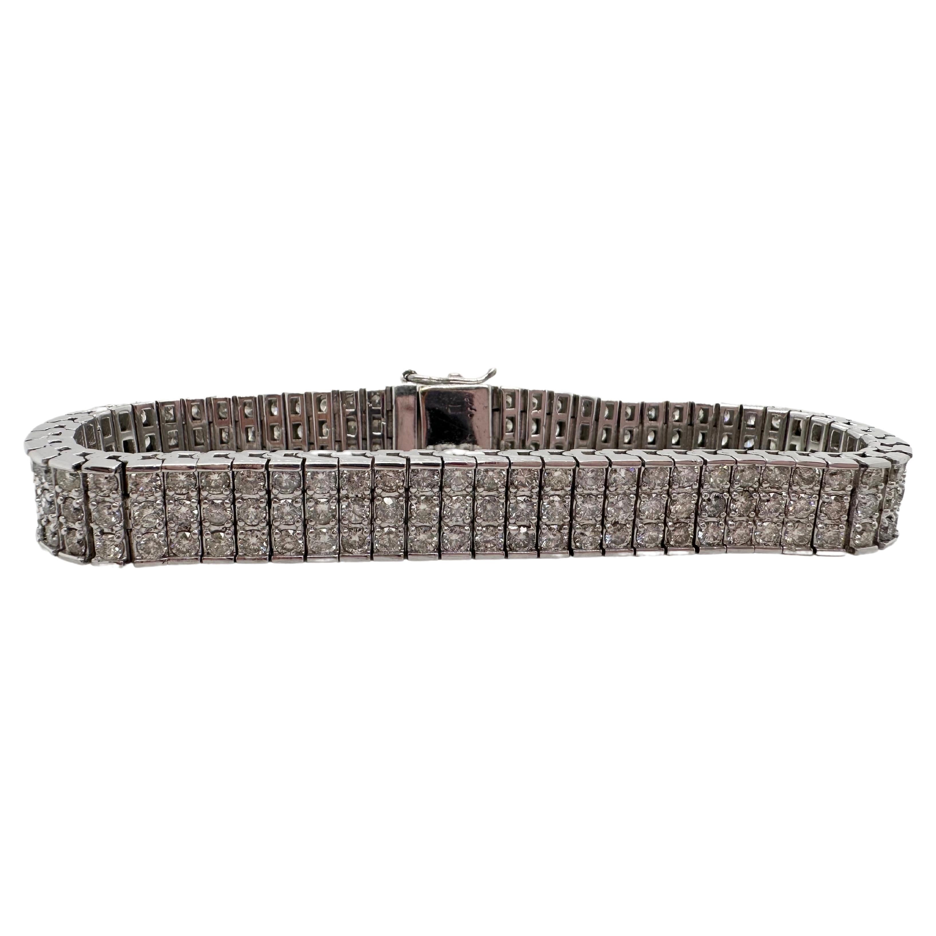 Bracelet de tennis 12 carats Bracelet de luxe en or blanc 14KT en vente