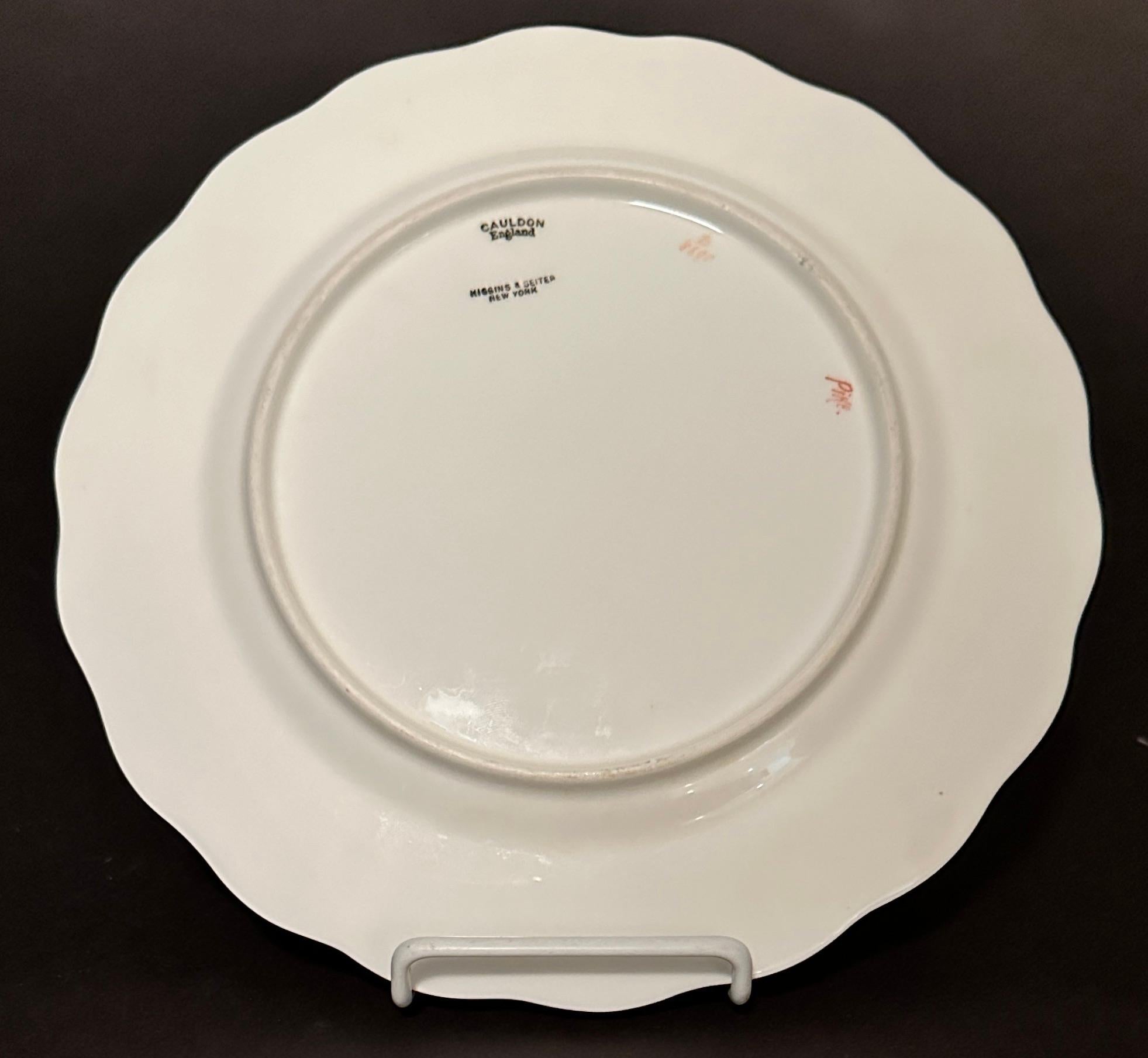 12 Platos de Pescado de Porcelana Pintada Cauldon England en venta 4