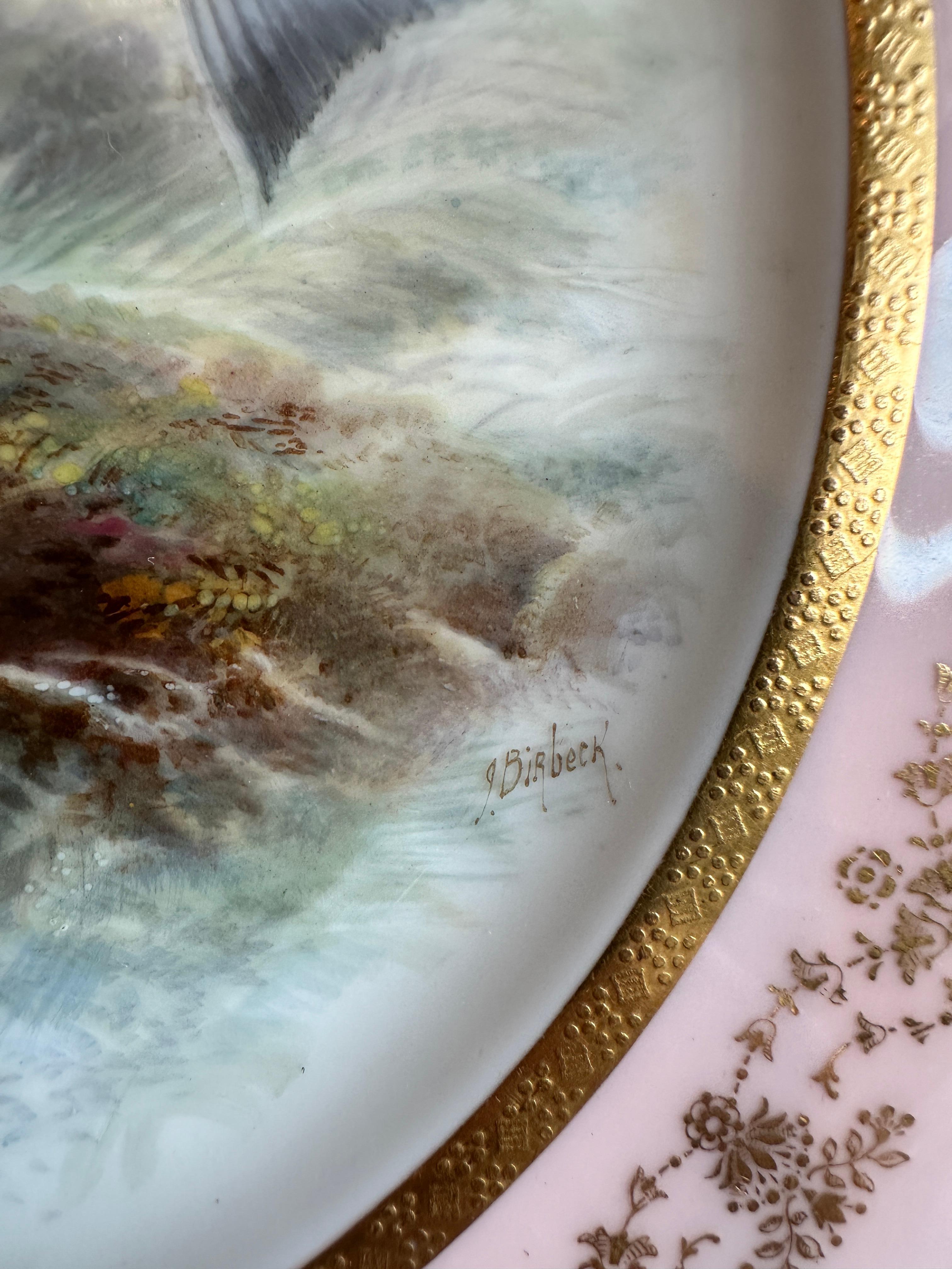 12 Platos de Pescado de Porcelana Pintada Cauldon England siglo XX en venta