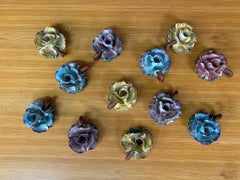 12 charming little ceramic candle holders circa 1950 Vallauris style