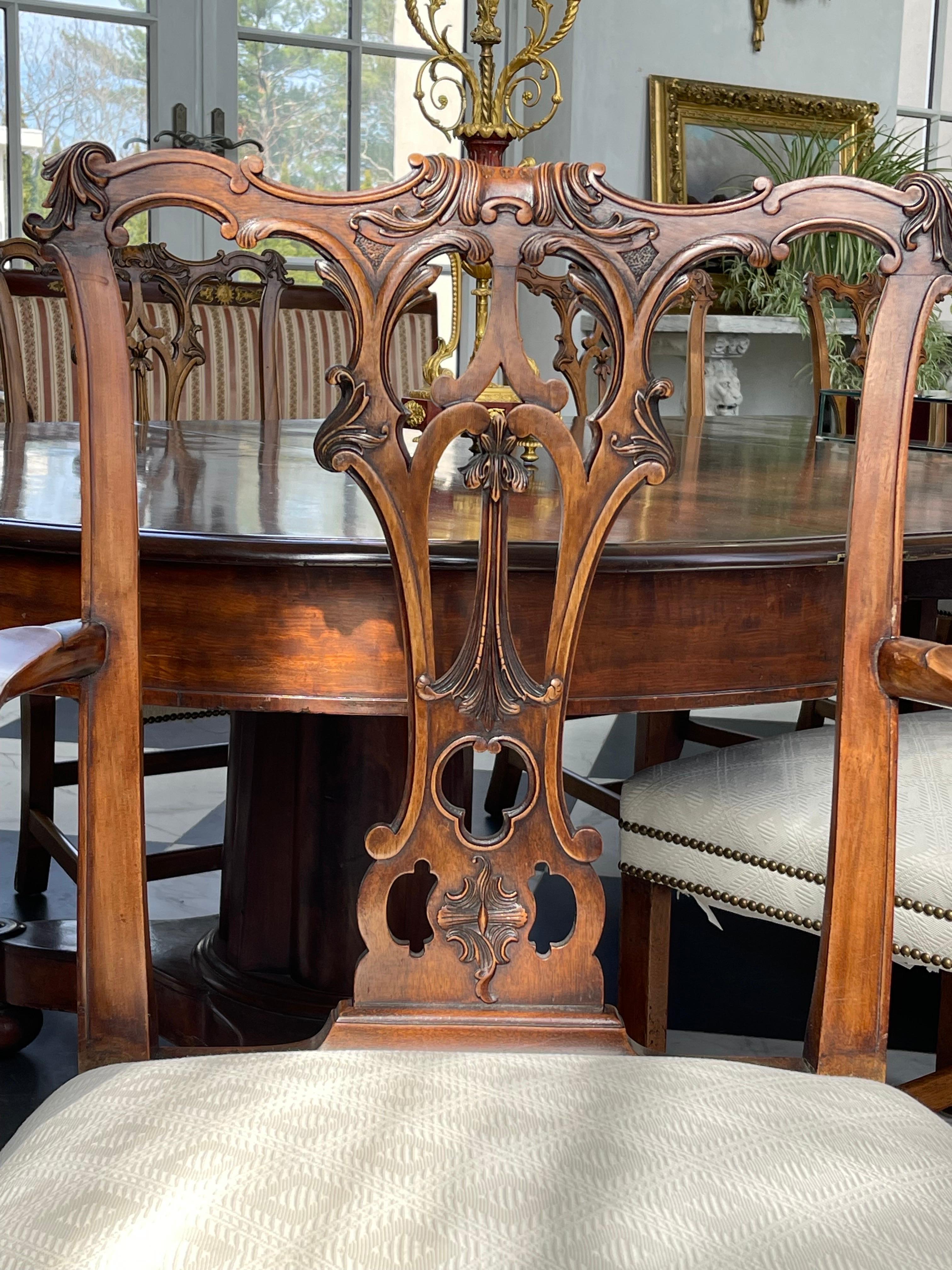 19th Century 12 Chippendale Dining Chairs