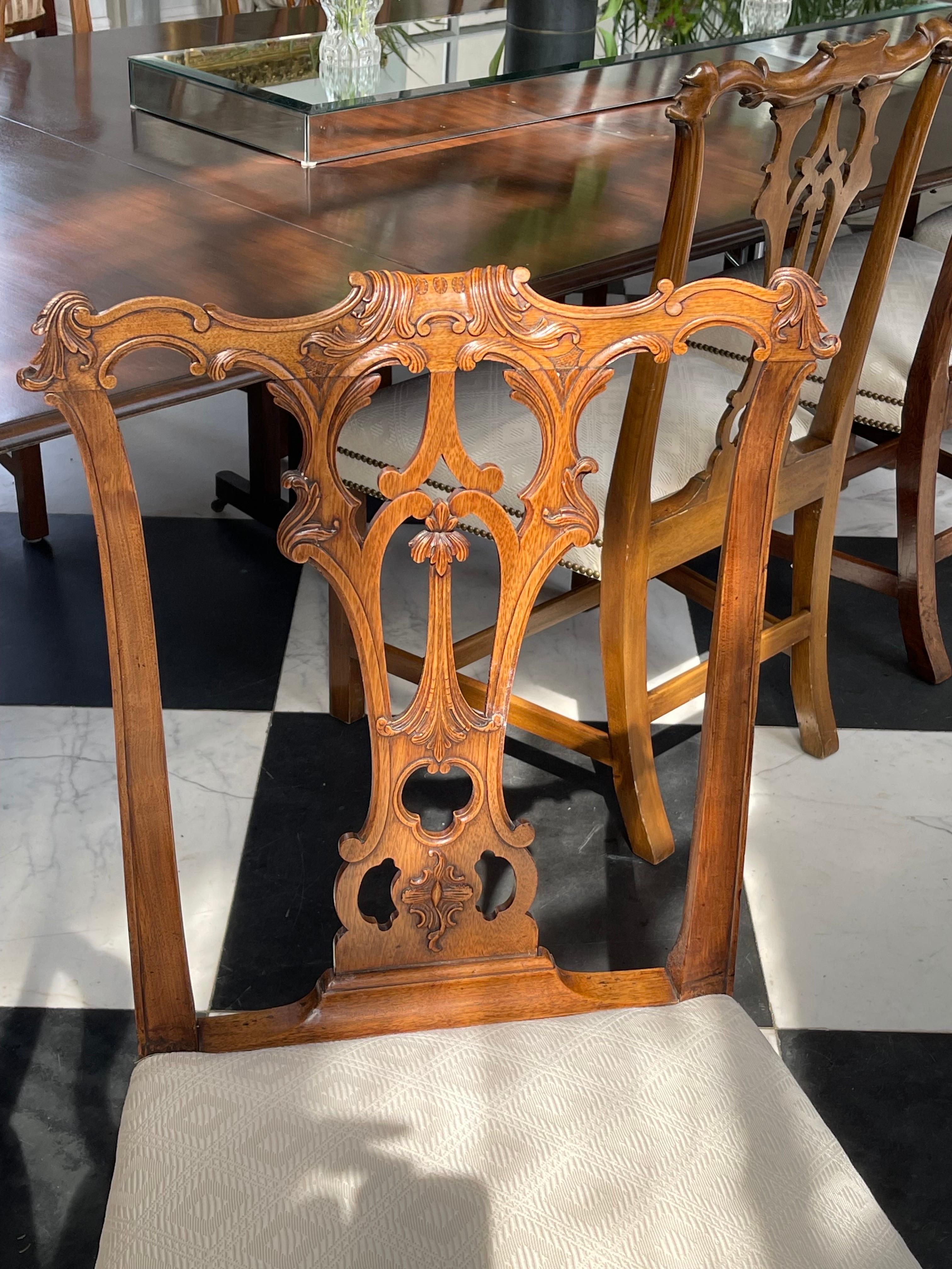 12 Chippendale Dining Chairs 2