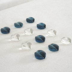 12 Colorful Modernist Knife Holders in Glass by Pukeberg Sweden