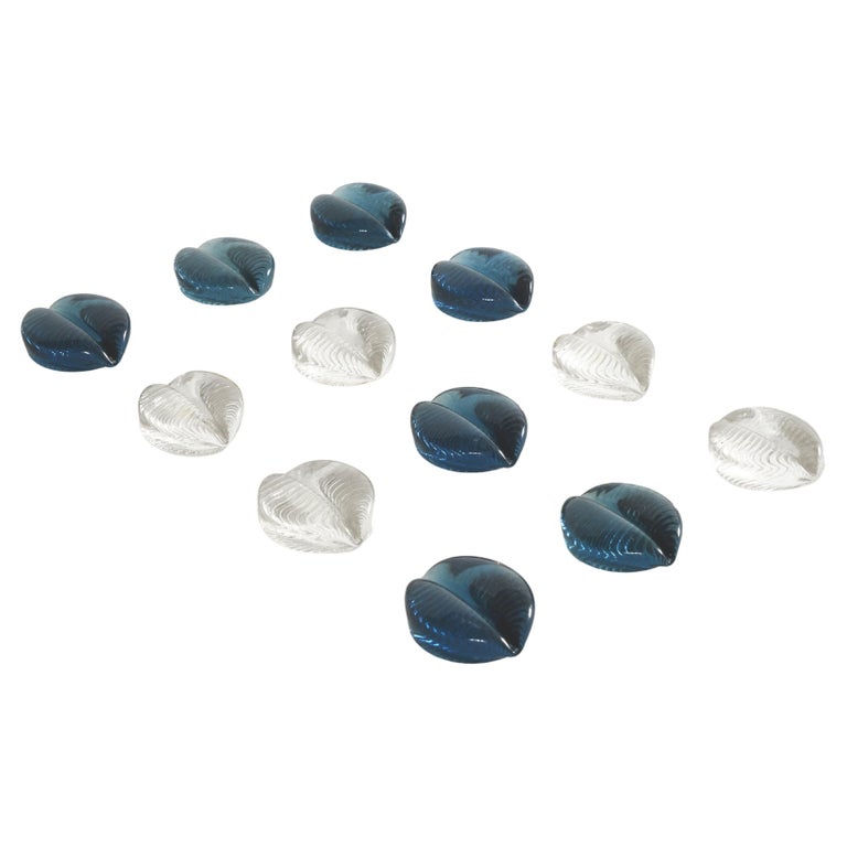 12 Colorful Modernist Knife Holders in Glass by Pukeberg Sweden For Sale at 1stDibs