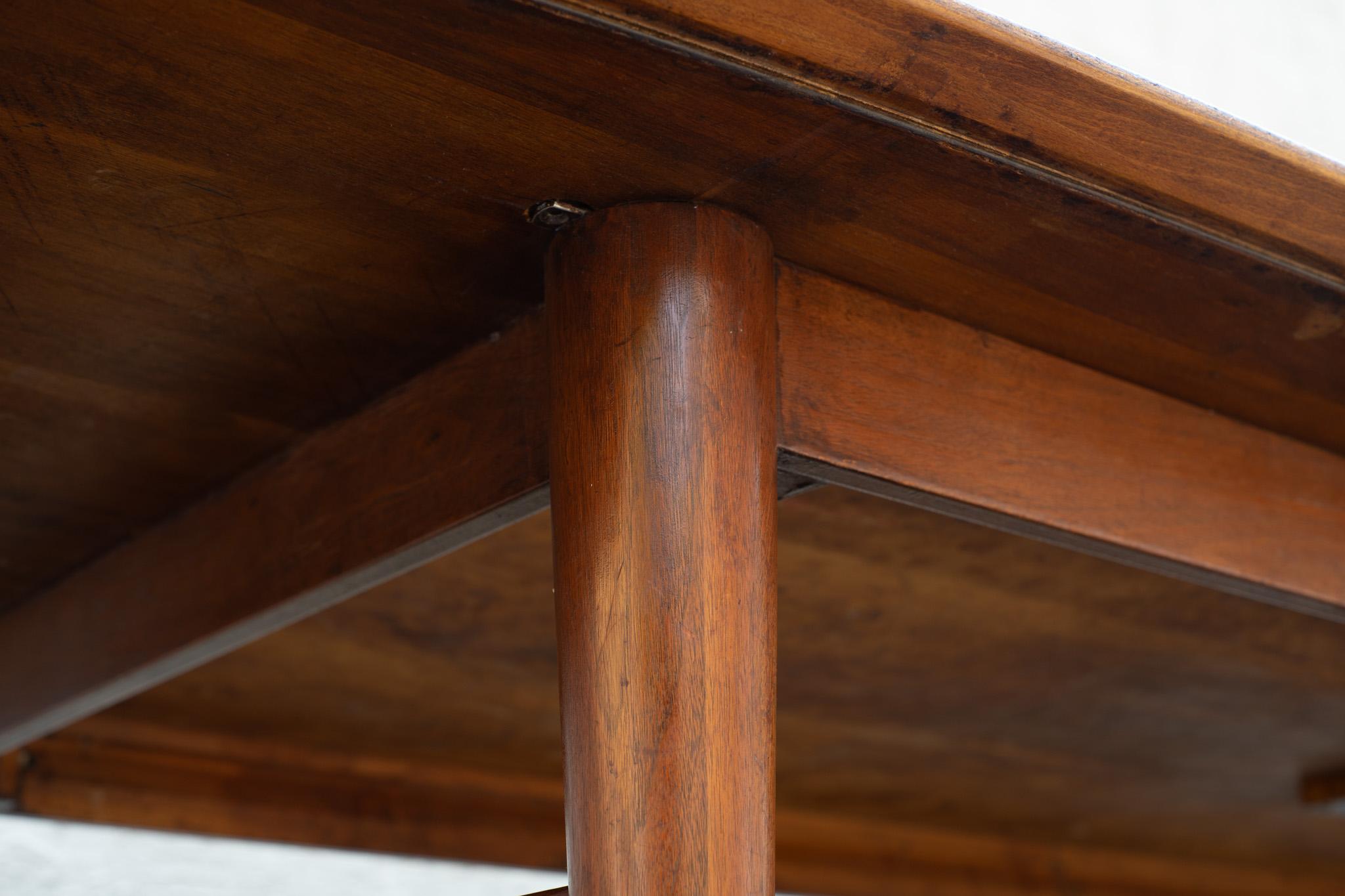 12' Conference or Dining Table by Standard Furniture Company in Walnut & Brass 3