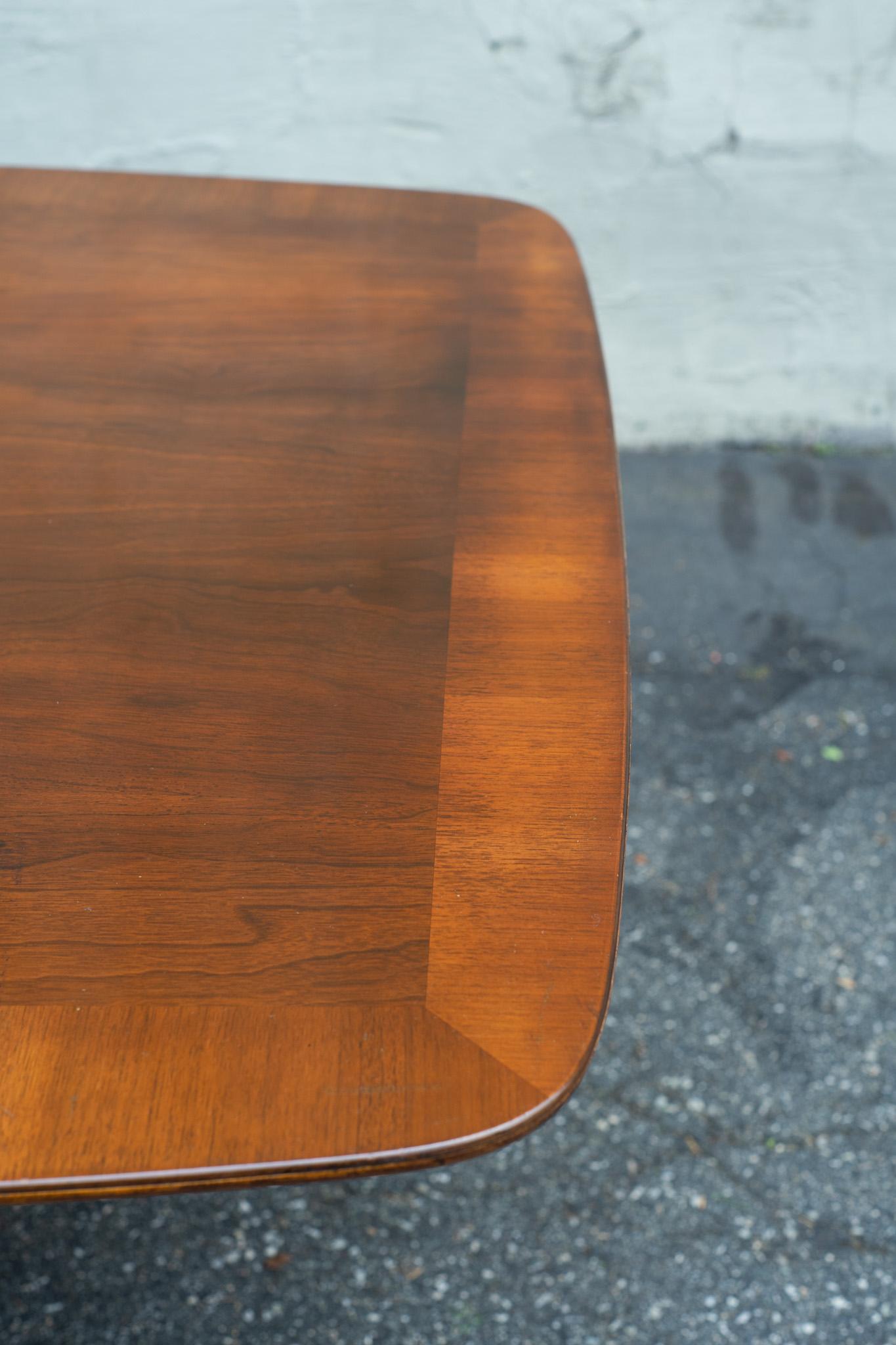 12' Conference or Dining Table by Standard Furniture Company in Walnut & Brass 4