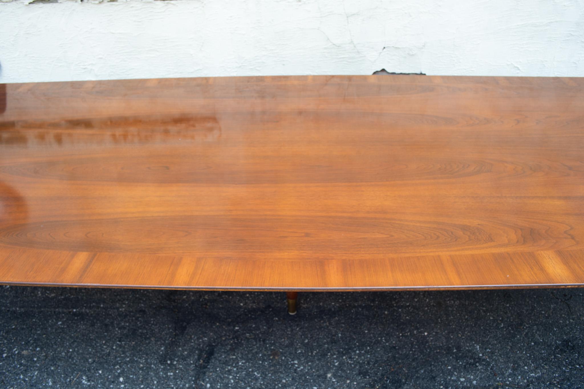 12' Conference or Dining Table by Standard Furniture Company in Walnut & Brass 5