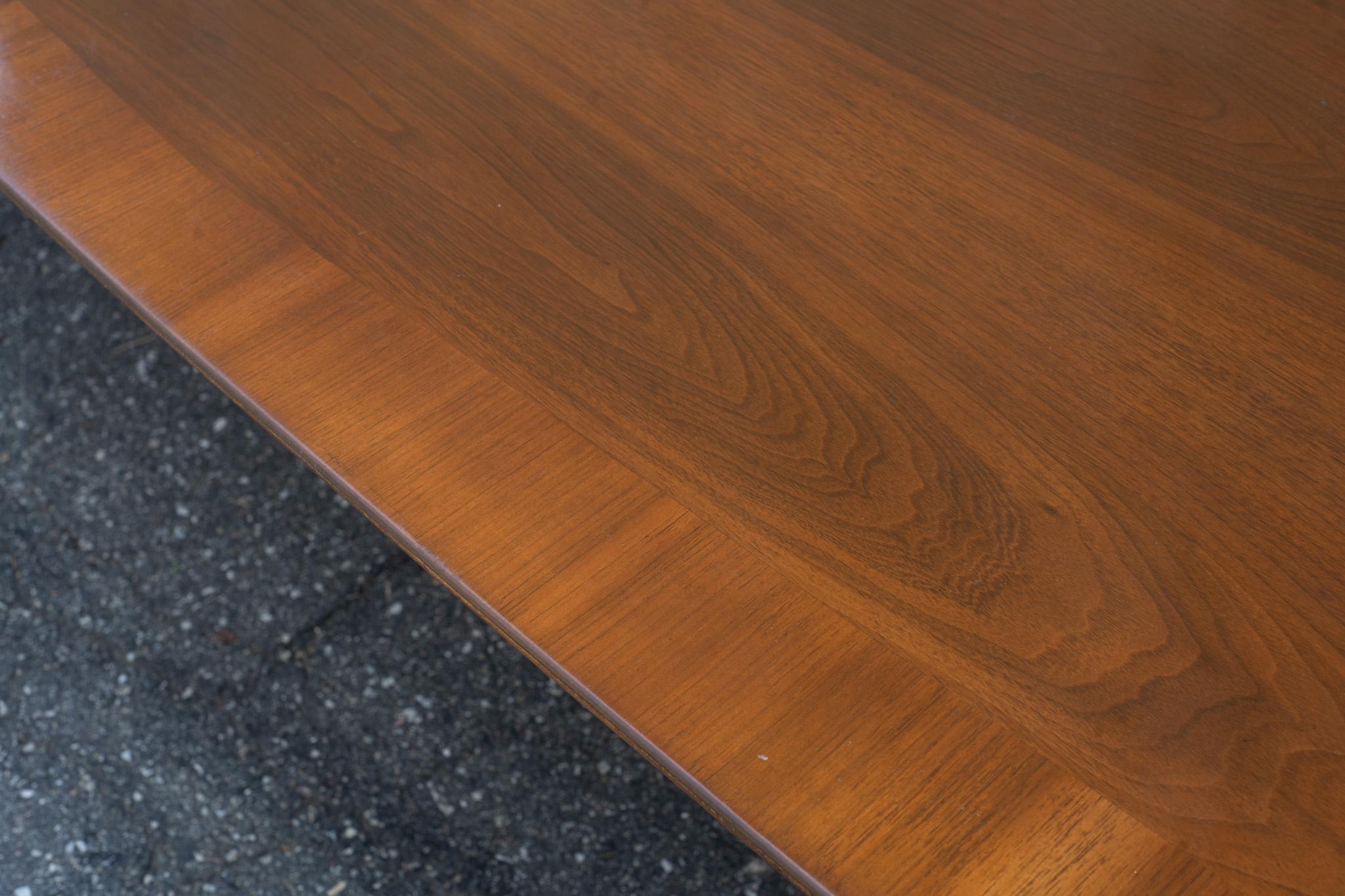 12' Conference or Dining Table by Standard Furniture Company in Walnut & Brass 10