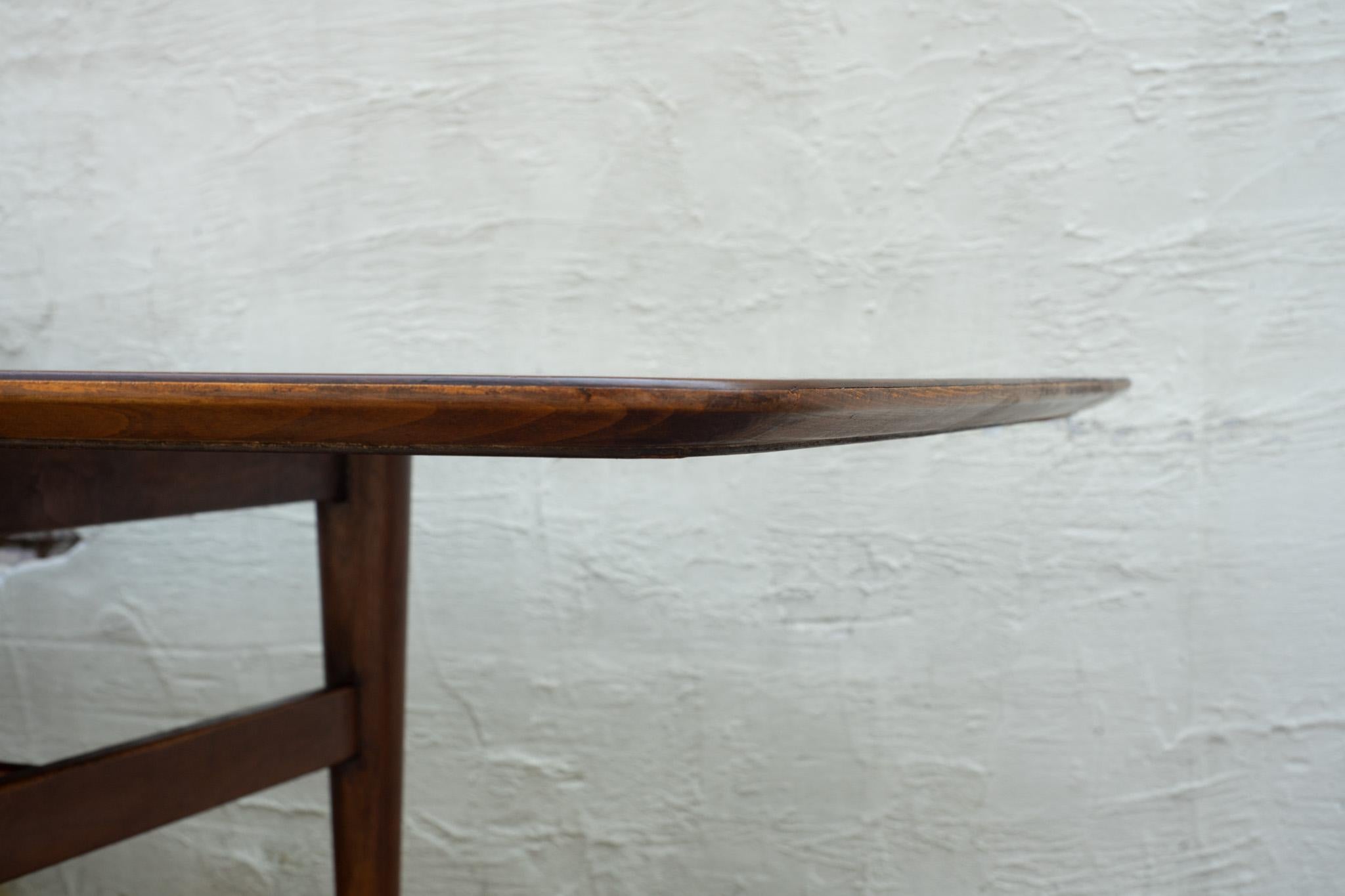 12' Conference or Dining Table by Standard Furniture Company in Walnut & Brass 1