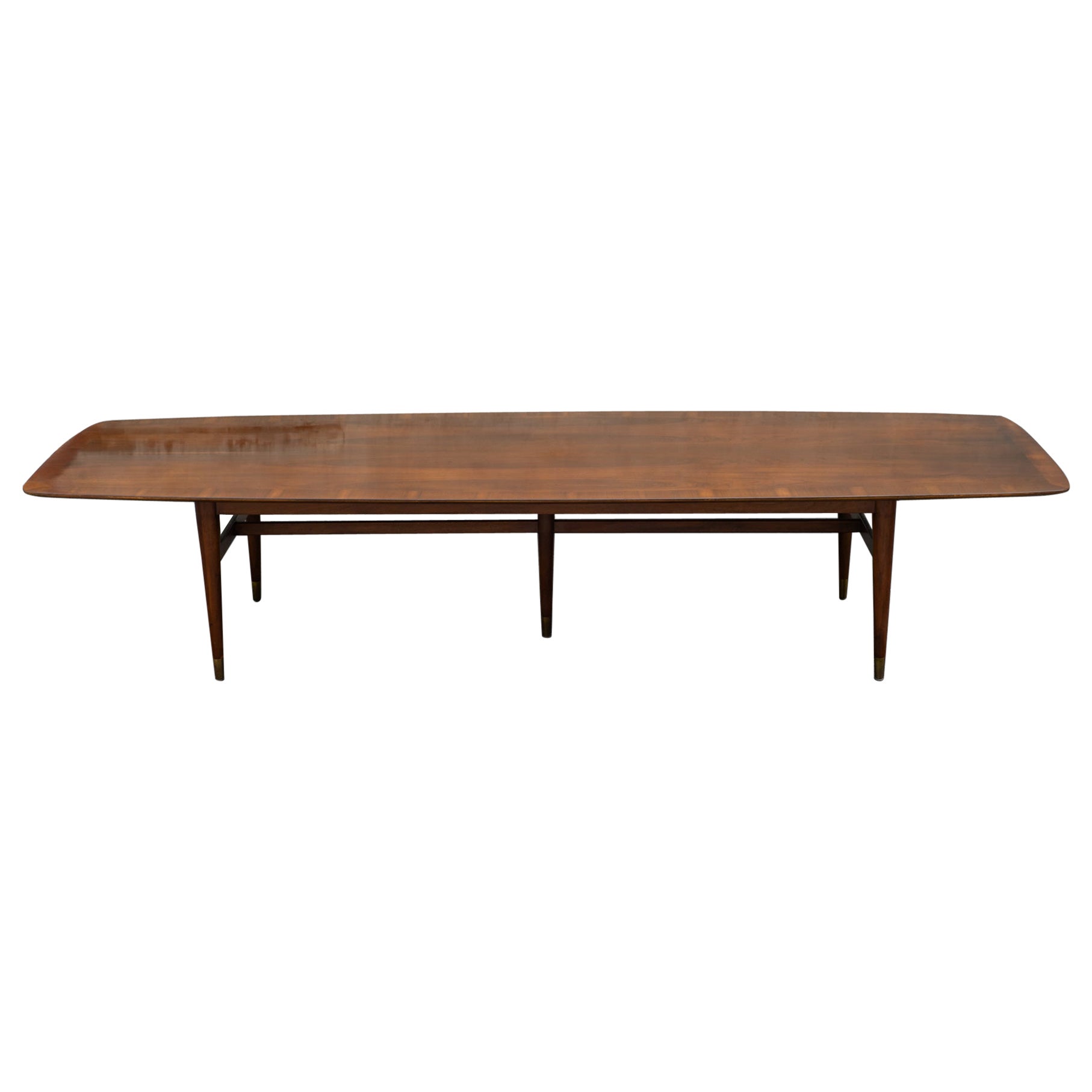12' Conference or Dining Table by Standard Furniture Company in Walnut & Brass