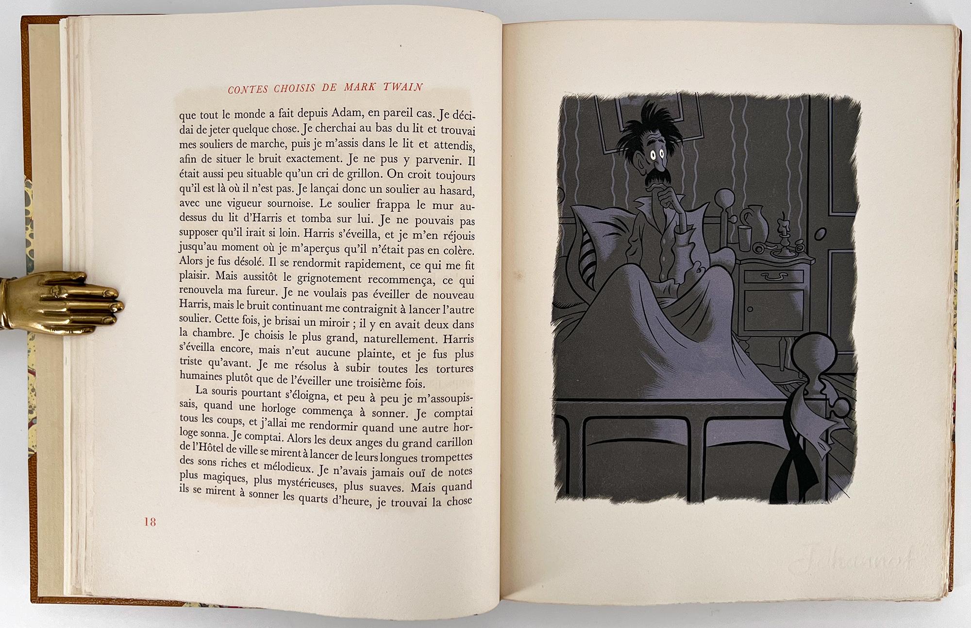 Leather 12 Contes / 12 Stories by Mark Twain, illustrated by Jean Trubert For Sale