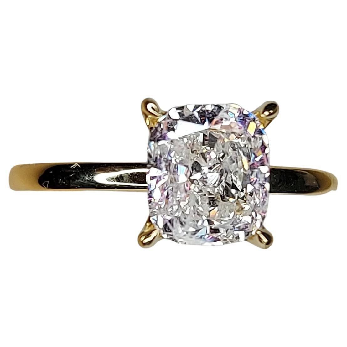 1.2 CT Cushion Cut Moissanite Ring 925 Sterling Silver Wedding Ring for Women .