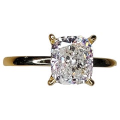 1.2 CT Cushion Cut Moissanite Ring 925 Sterling Silver Wedding Ring for Women .