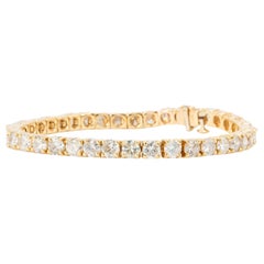 Bracelet de tennis en or jaune 14K et diamant 12 CT