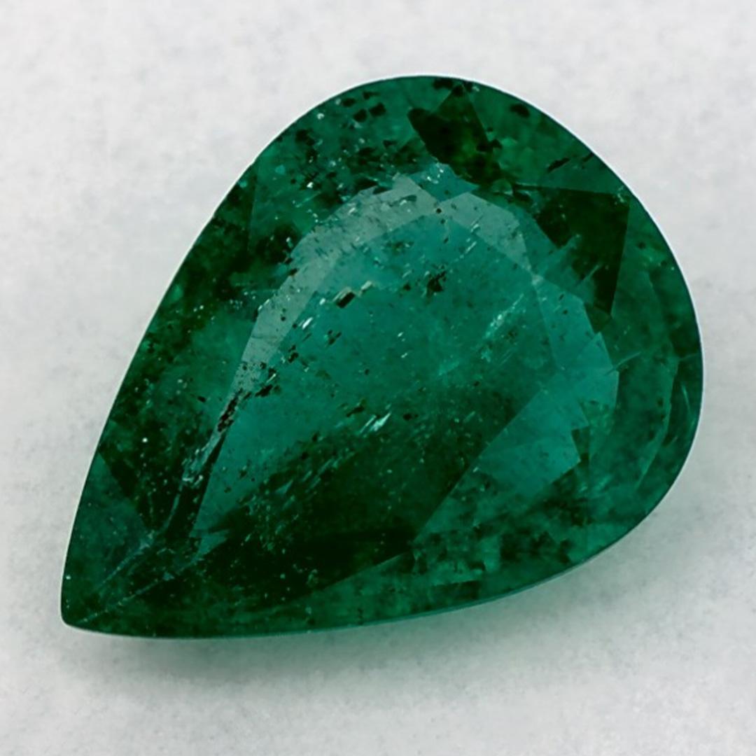 Pear Cut 1.20 Ct Emerald Pear Loose Gemstone For Sale