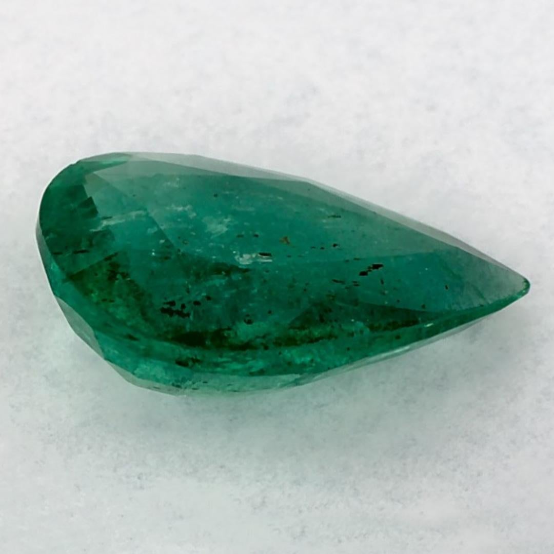 1.20 Ct Emerald Pear Loose Gemstone In New Condition For Sale In Fort Lee, NJ