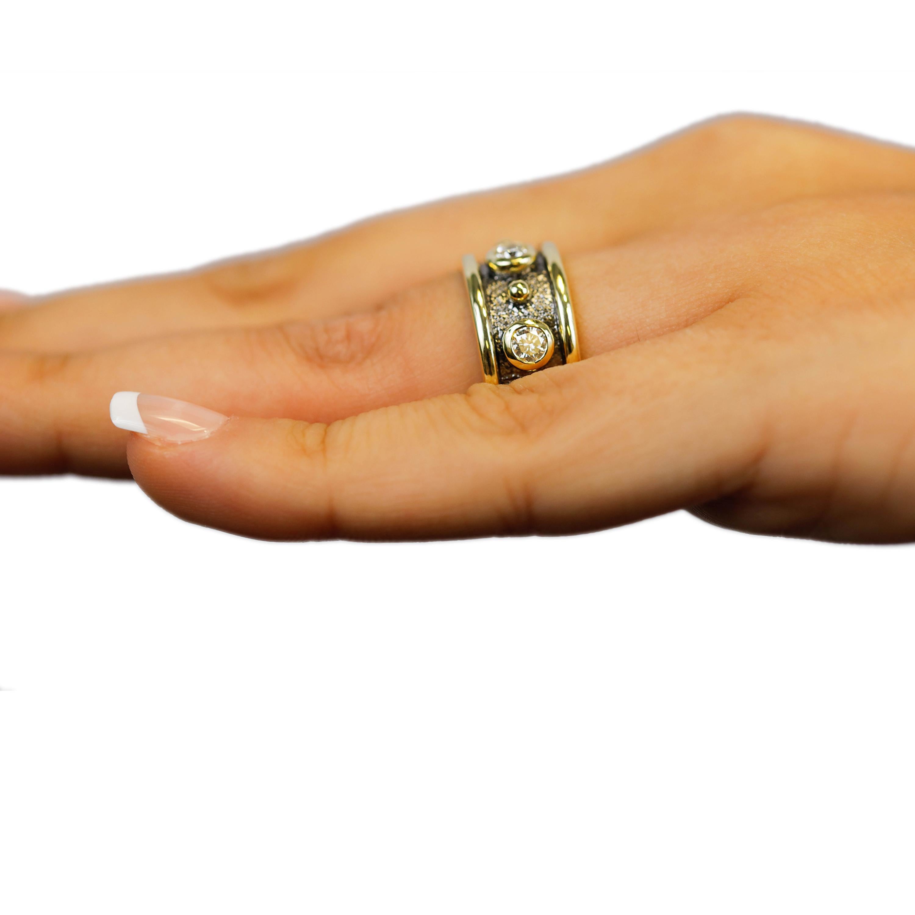 Bague à anneau en or jaune 18 carats avec diamants taille ronde de 1,2 carat, taille US 5 Pour femmes en vente