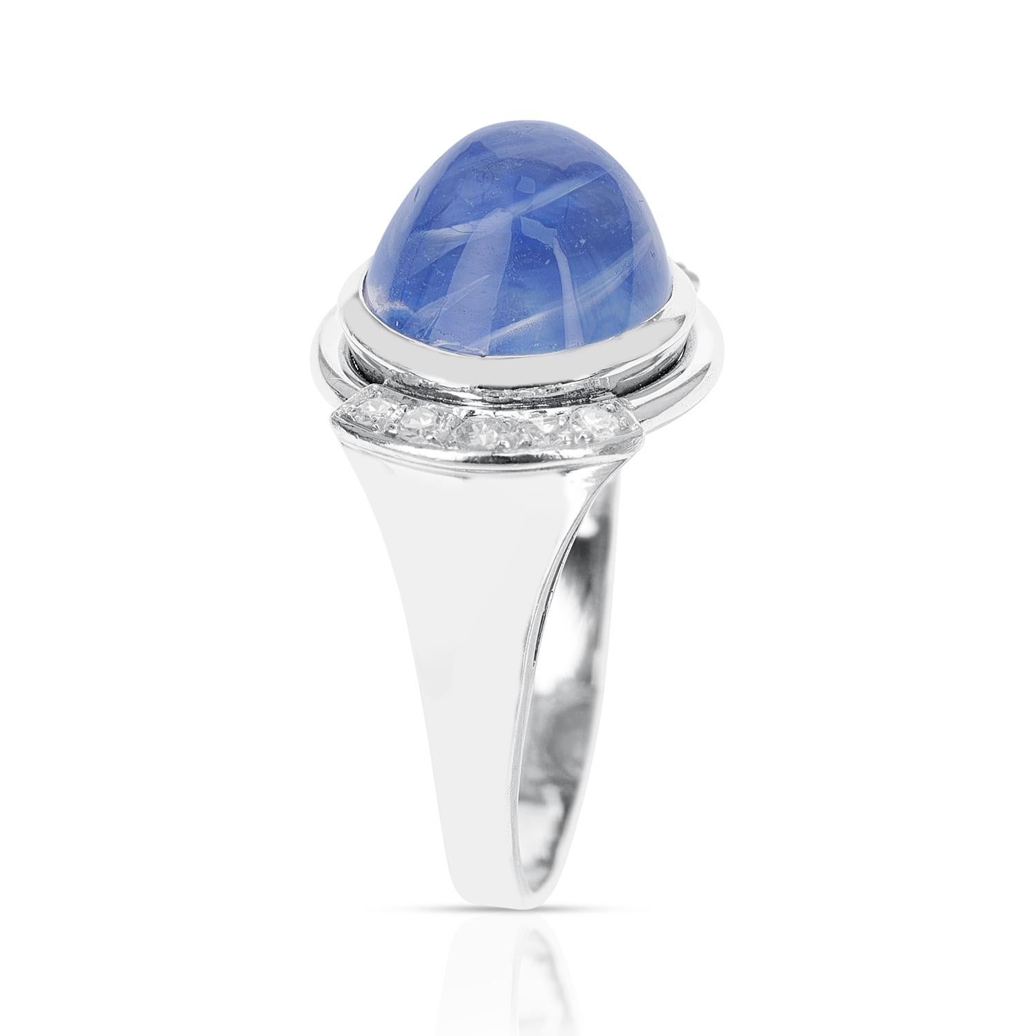 blue sapphire cabochon ring