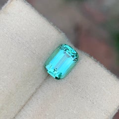 Pierre précieuse : tourmaline naturelle couleur « seafoam », taille coussin, 1,2 carats, pour bijoux, 7 mm
