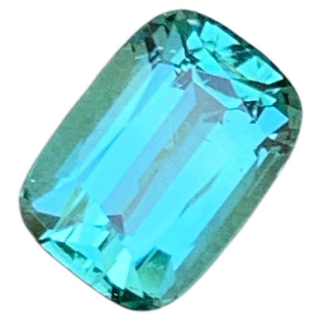 1.2 cts Natural Seafoam Cushion Cut Tourmaline Gemstone for Jewellery 7 mm