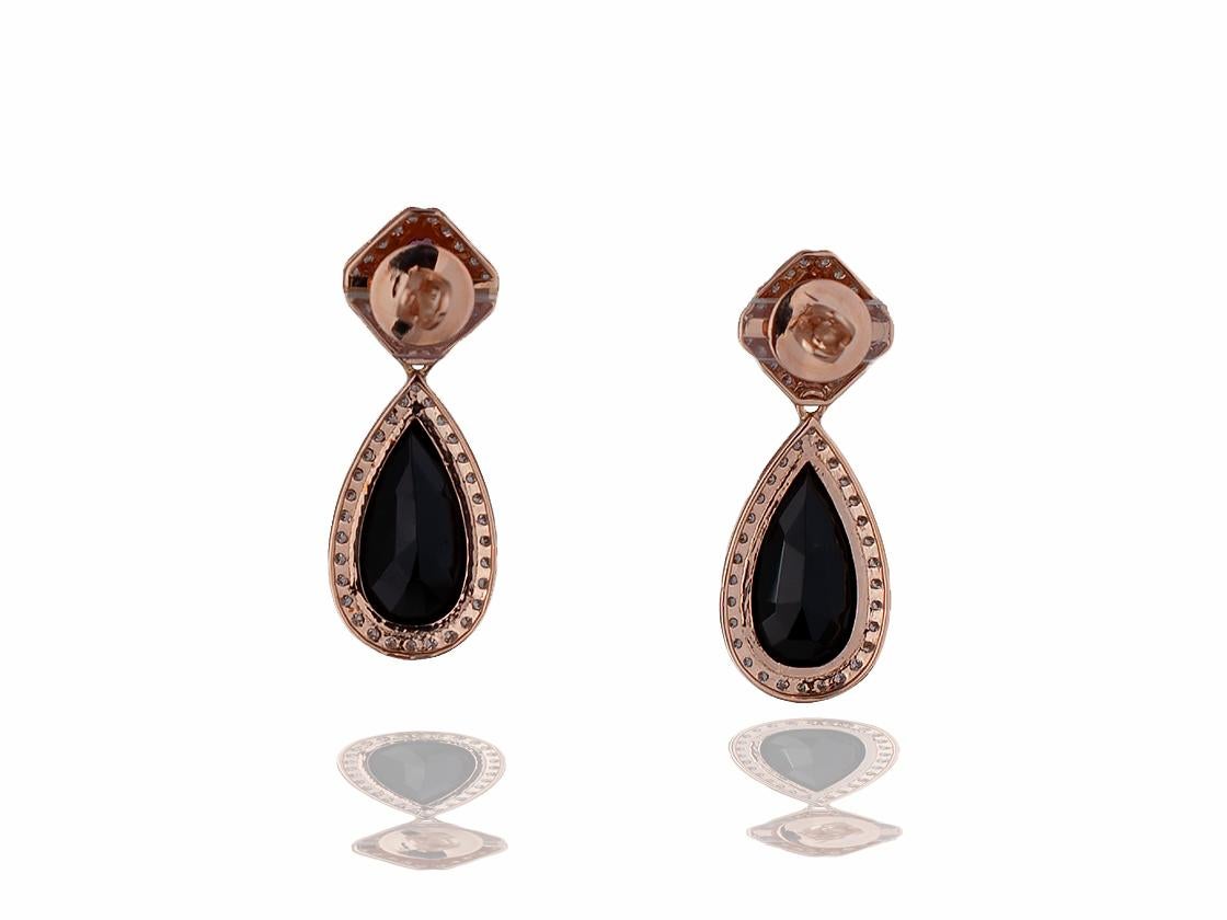 rose gold onyx earrings
