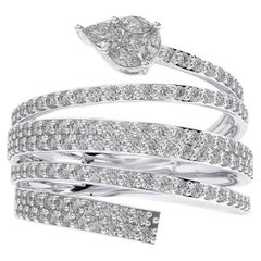 Diamant rond de 1,2 ct. pt. blanc 18 carats  Or  Collection Classic - Excellente bague en spirale