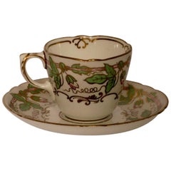 12 Cups and Saucers, Worcester, Antique Porcelain, 1820-1840, Handmade, England