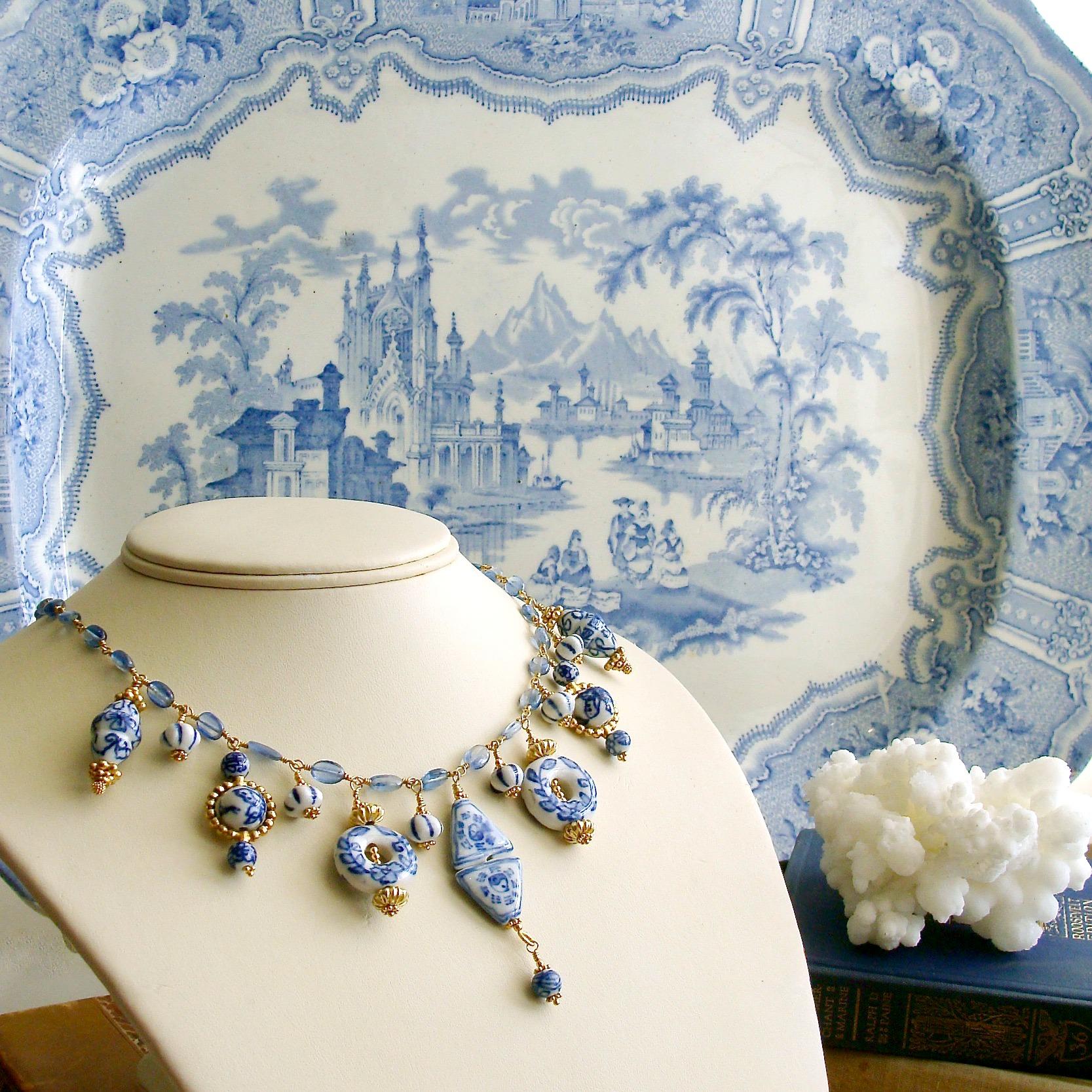 12 Giorni di Natale - Kyanite, perline blu Delft e oro Vermeil - V.I.I. In condizioni Nuovo in vendita a Colleyville, TX