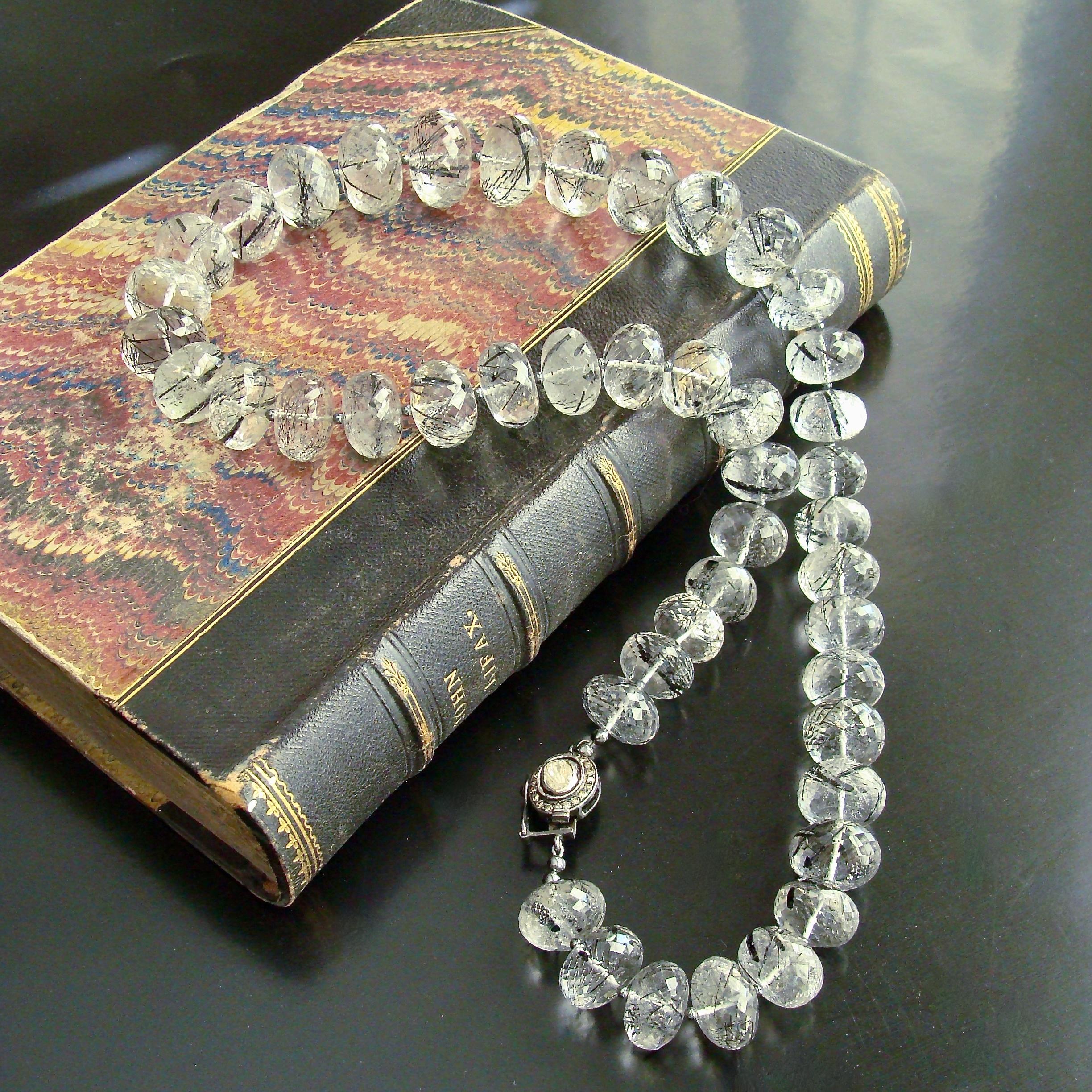 12 Days of Christmas - Tourmilated Quartz & Polki Diamond Matinee Necklace For Sale 1
