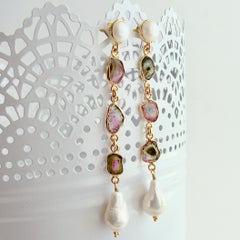 12 Days of Christmas - Watermelon Tourmaline Slices Flameball Pearl Post Duster