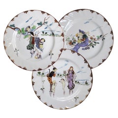 12 assiettes à dessert différentes « Le Parisien » de Creil & Montereau 1876-1886
