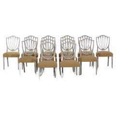 Vintage 12 Dining Room Chairs, 20th C