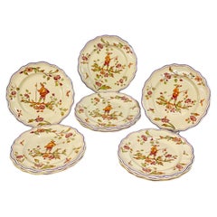 Antique 12 Dinner Plates 'Moustiers' by Longchamp France