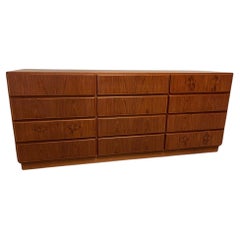 12 Drawers Teak Chest Dresser Commode by Komfort Denmark ca. 1960s