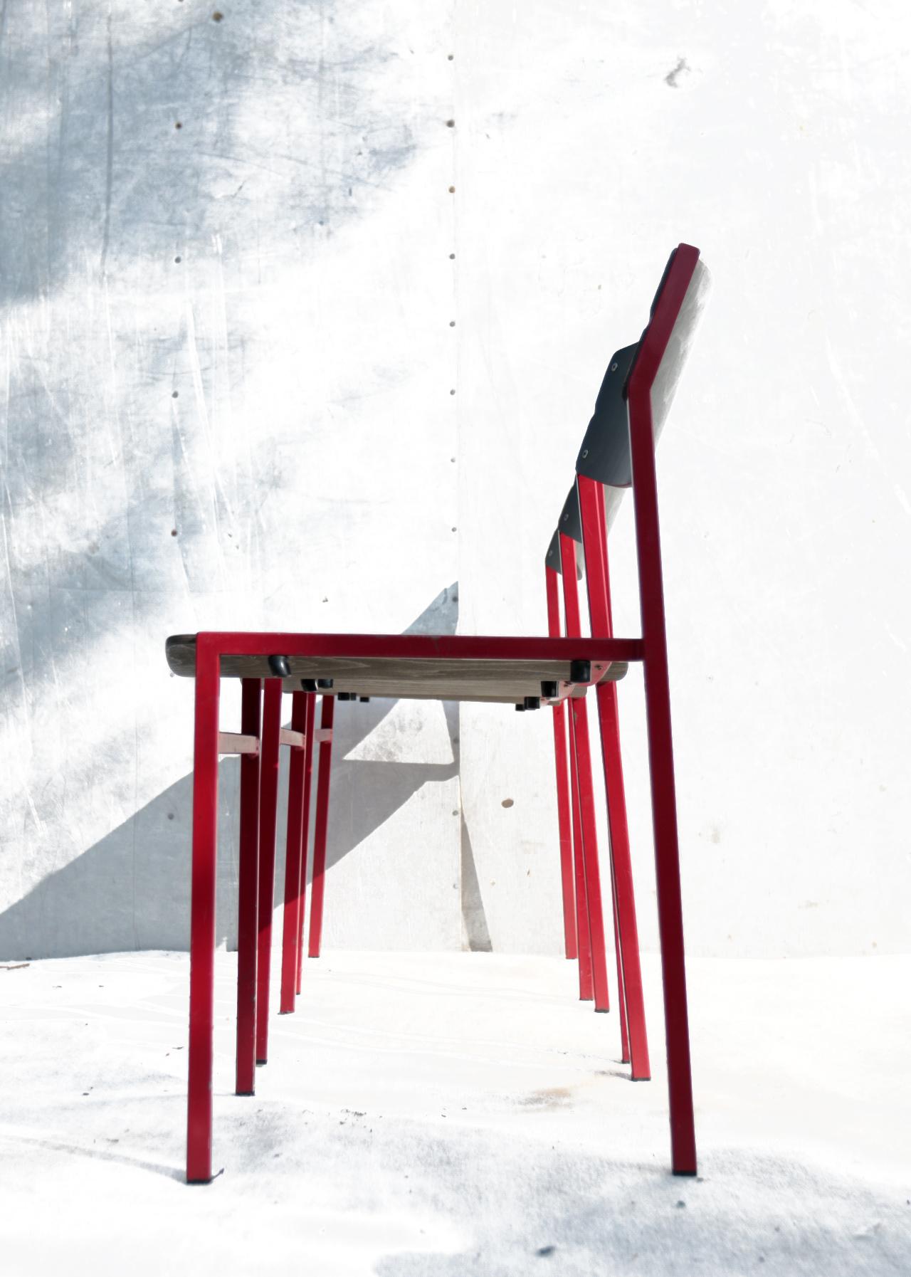 Steel 12 Dutch Dining, Stacking Chairs by Gijs van der Sluis Midcentury