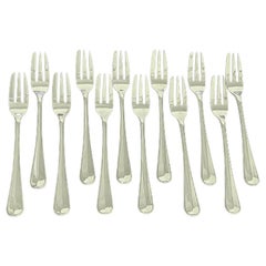 12 Dutch Silver cake Forks, 1941