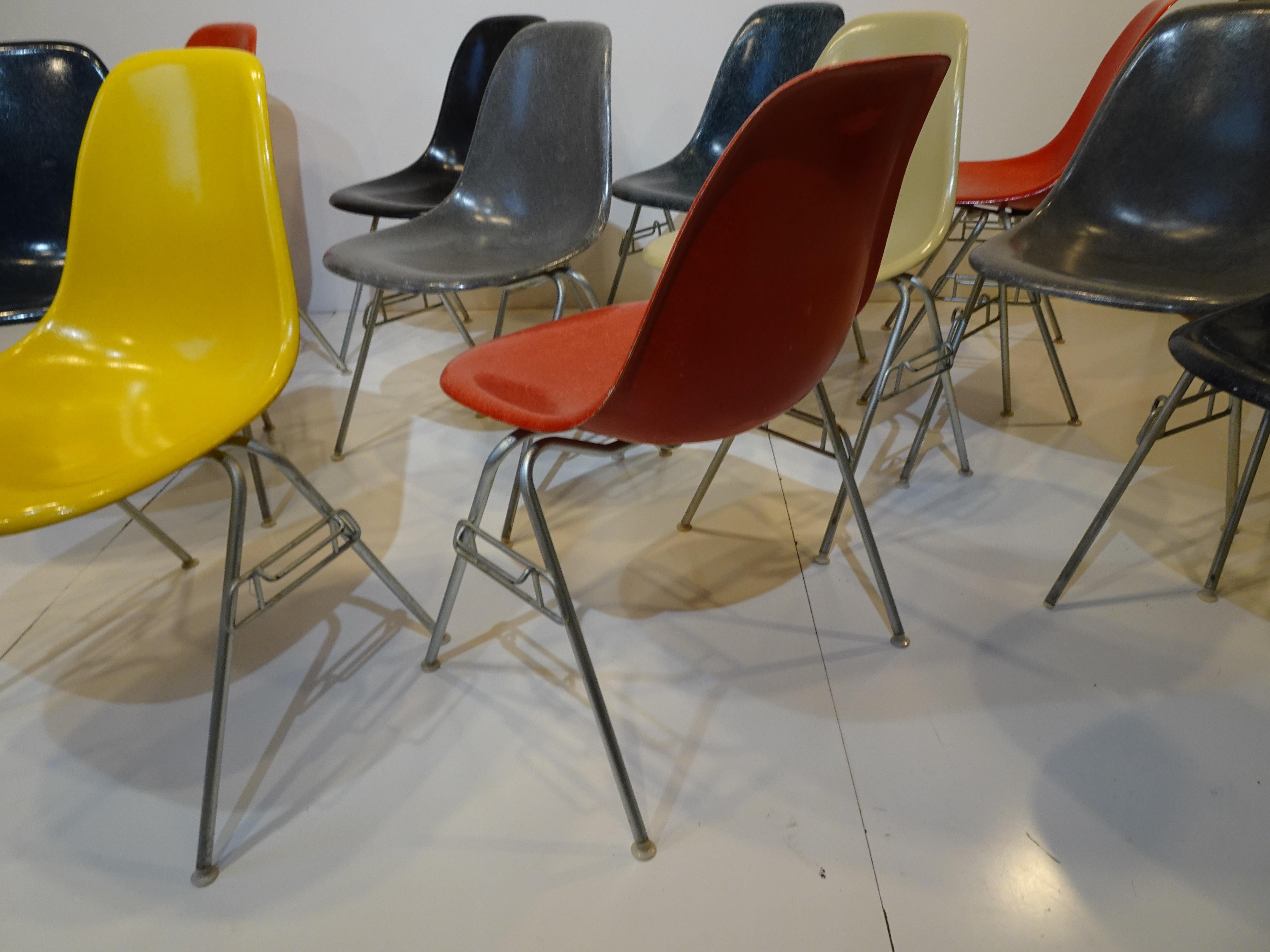 12 Eames Stacking DSS Side Chairs for Herman Miller 3