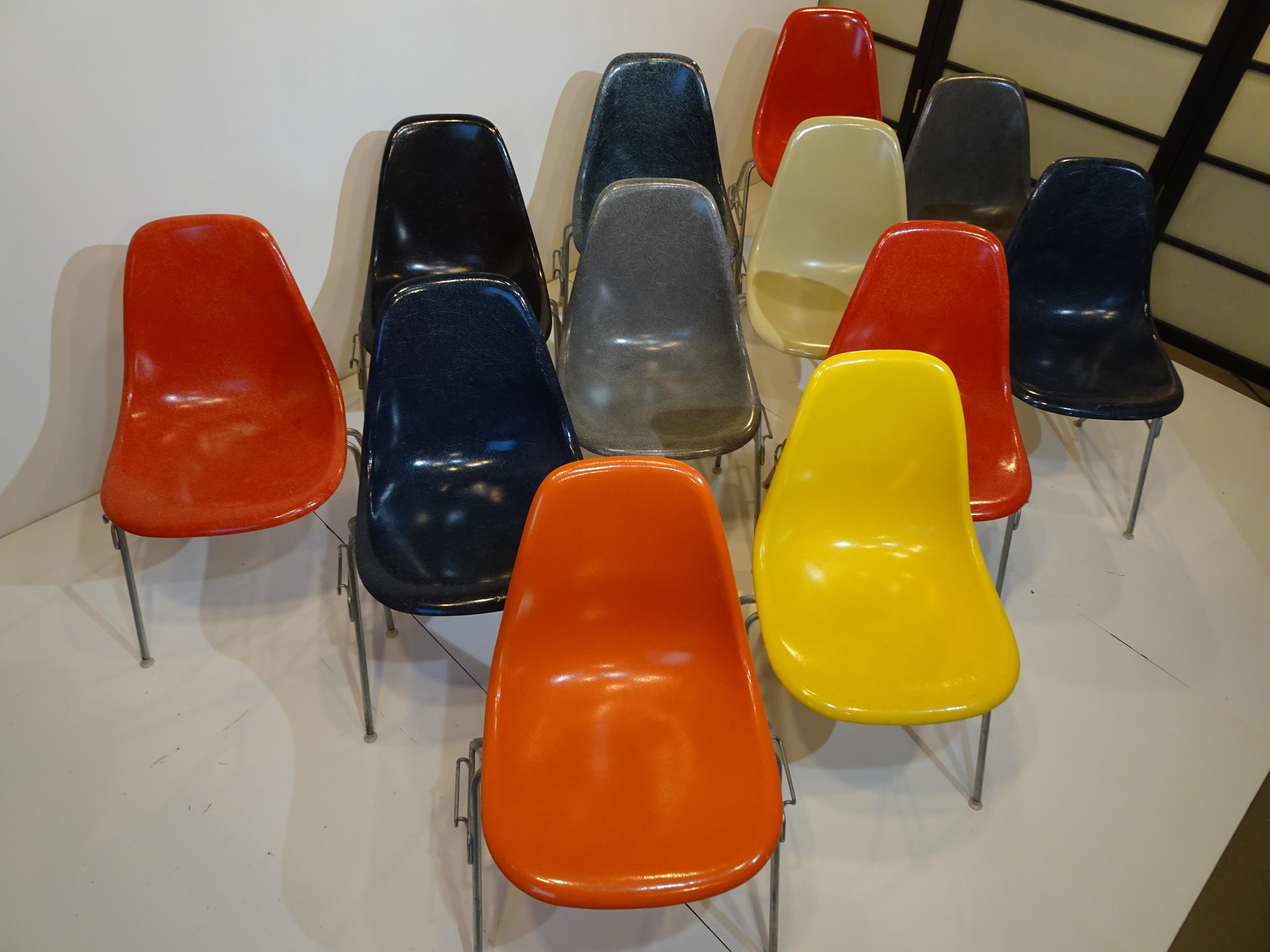 12 Eames Stacking DSS Side Chairs for Herman Miller 10