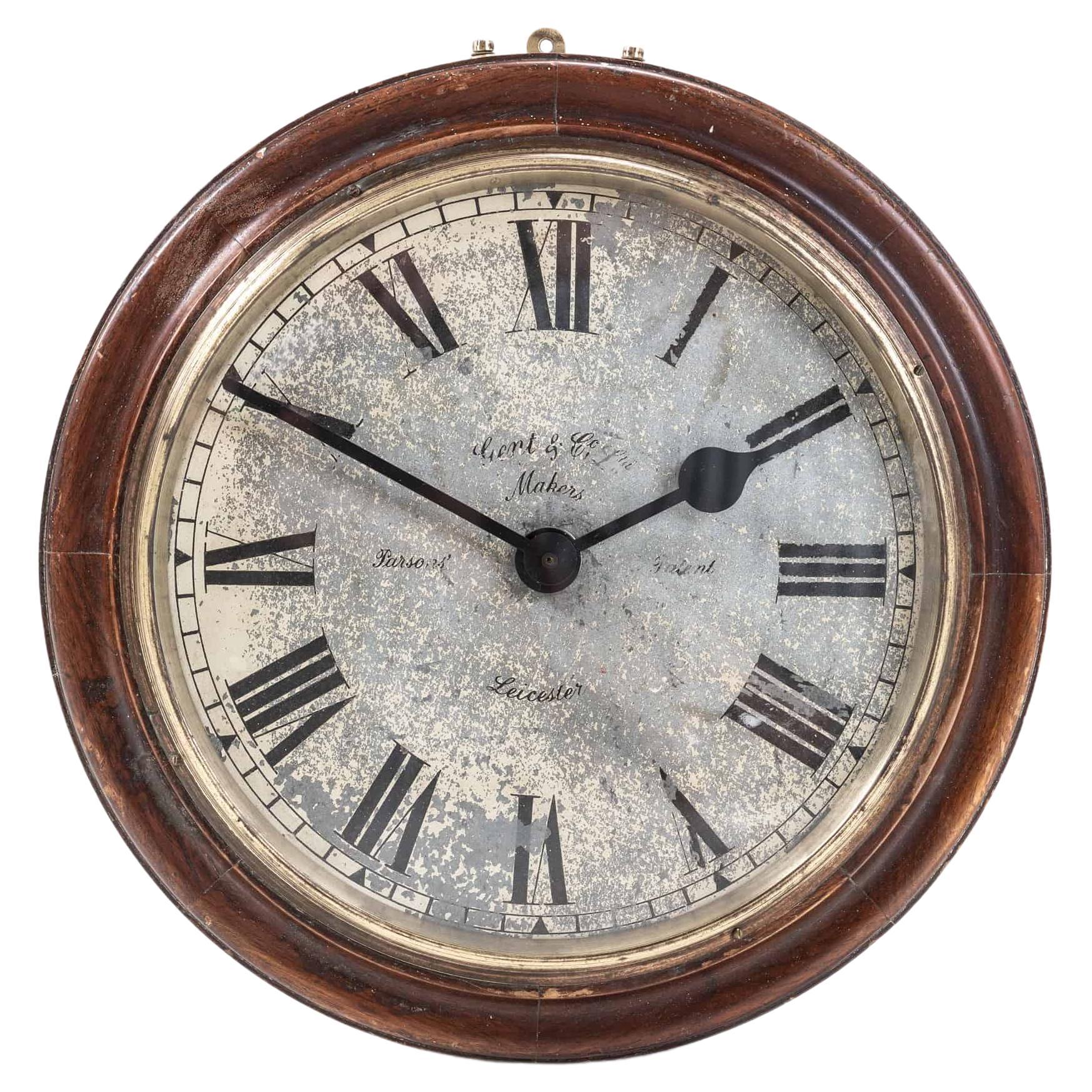 Early Wooden Gents of Leicester Wall Clock, c.1910 at 1stDibs