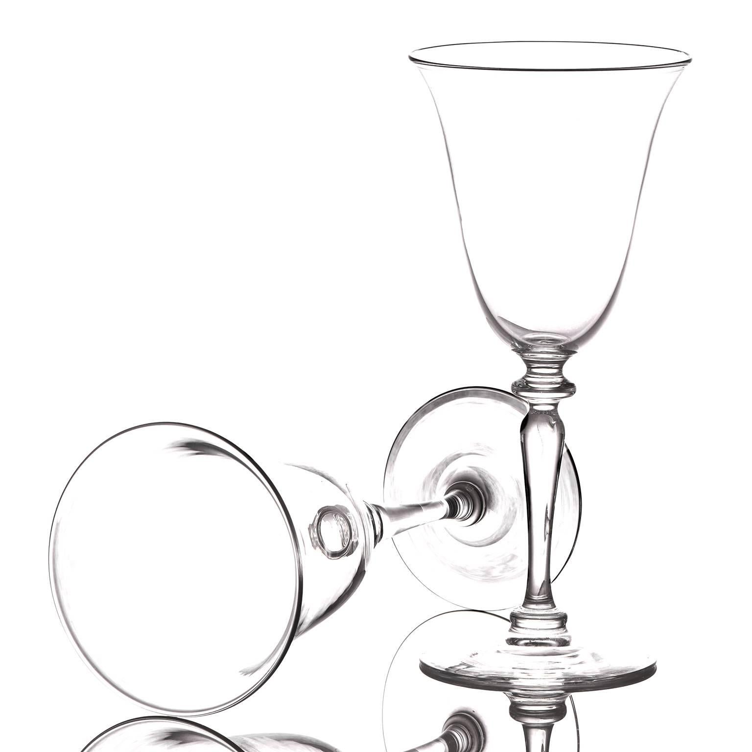 12 Elegant Art Deco Steuben Water Goblets In Excellent Condition In Litchfield, CT